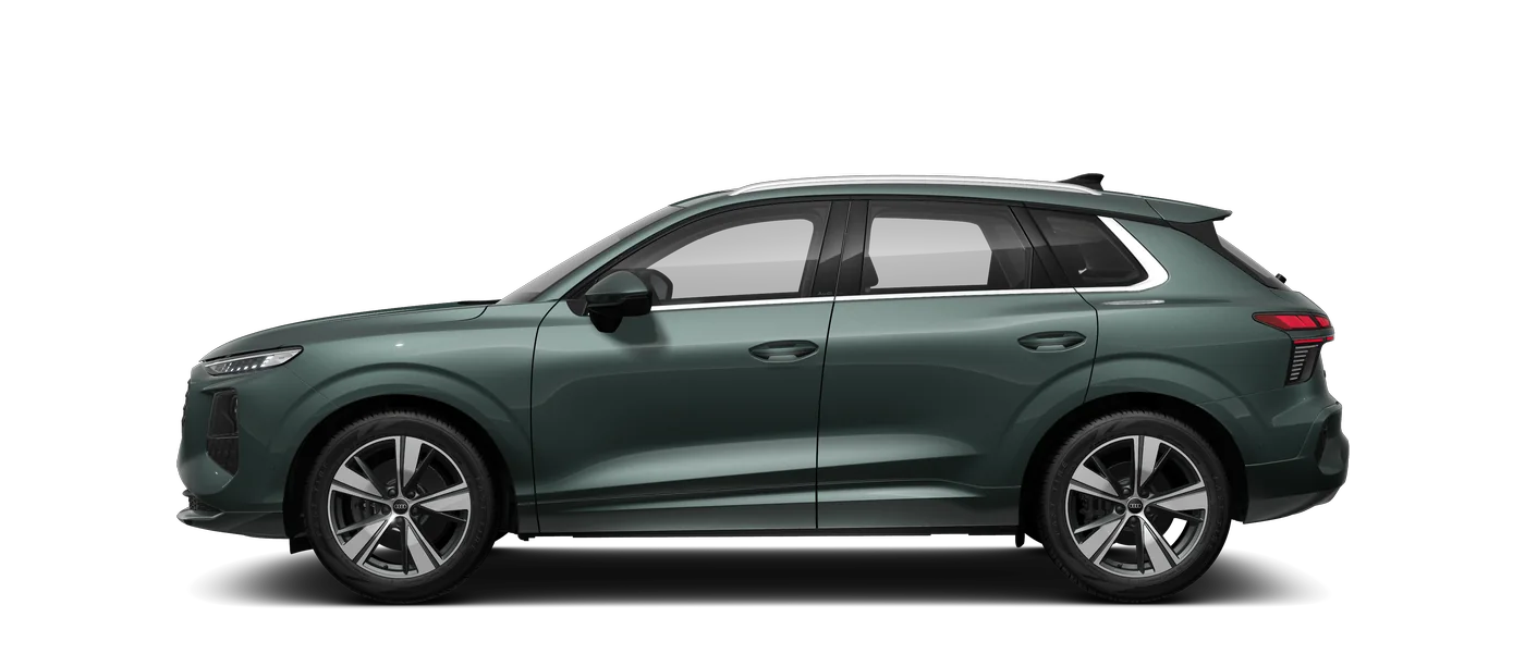 Audi Q3, catálogo brasileiro atual. Imagem de fábrica, sem indicação de blindagem.