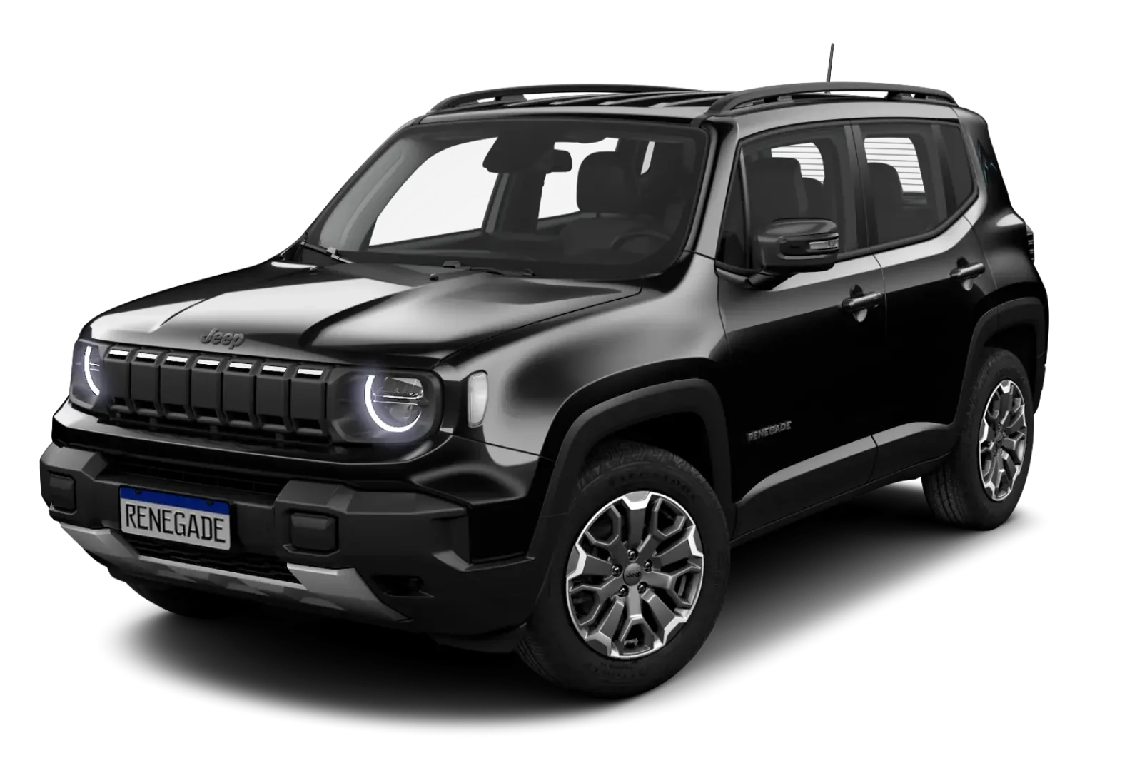 Jeep Renegade, catálogo brasileiro atual. Imagem de fábrica, sem indicação de blindagem.